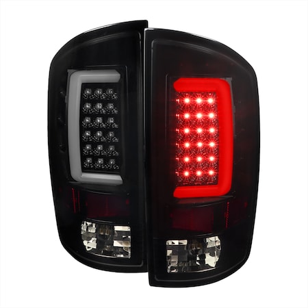 Spec-D Tuning 02-05 DODGE RAM TAIL LIGHT WITH GLOSSY BLACK HOUSING AND SMOKED LENS, PK  2 LT-RAM02BBLED-G2-TM